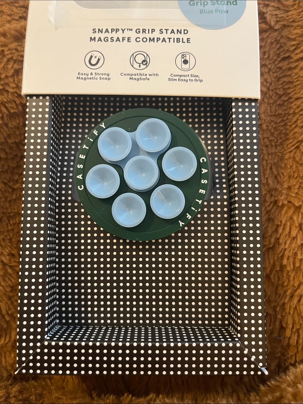 Casetify snappy snap & stick Blue paw Snappy™ Grip Stand NIB sold out color